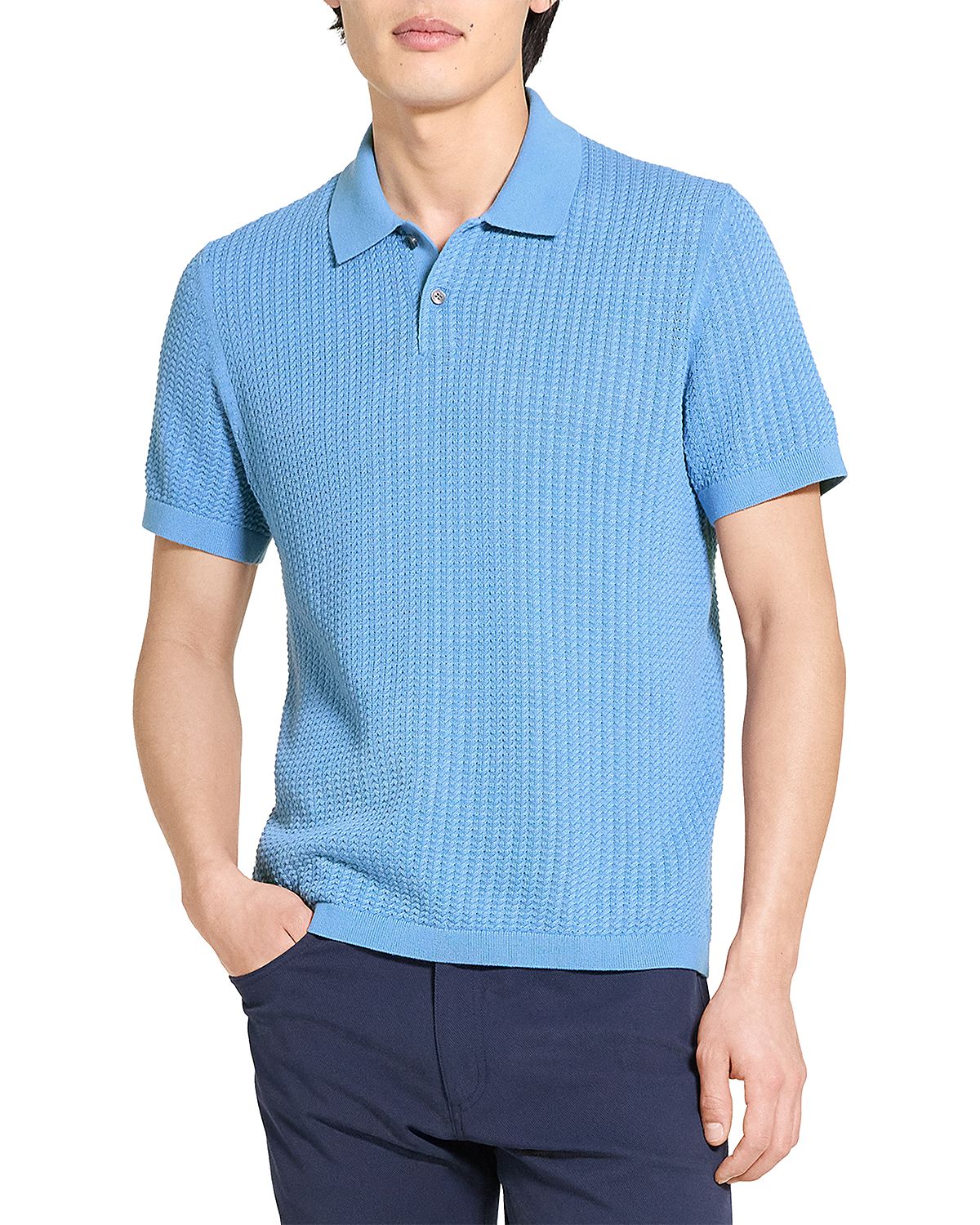 Theory Short Sleeve Cable Knit Polo