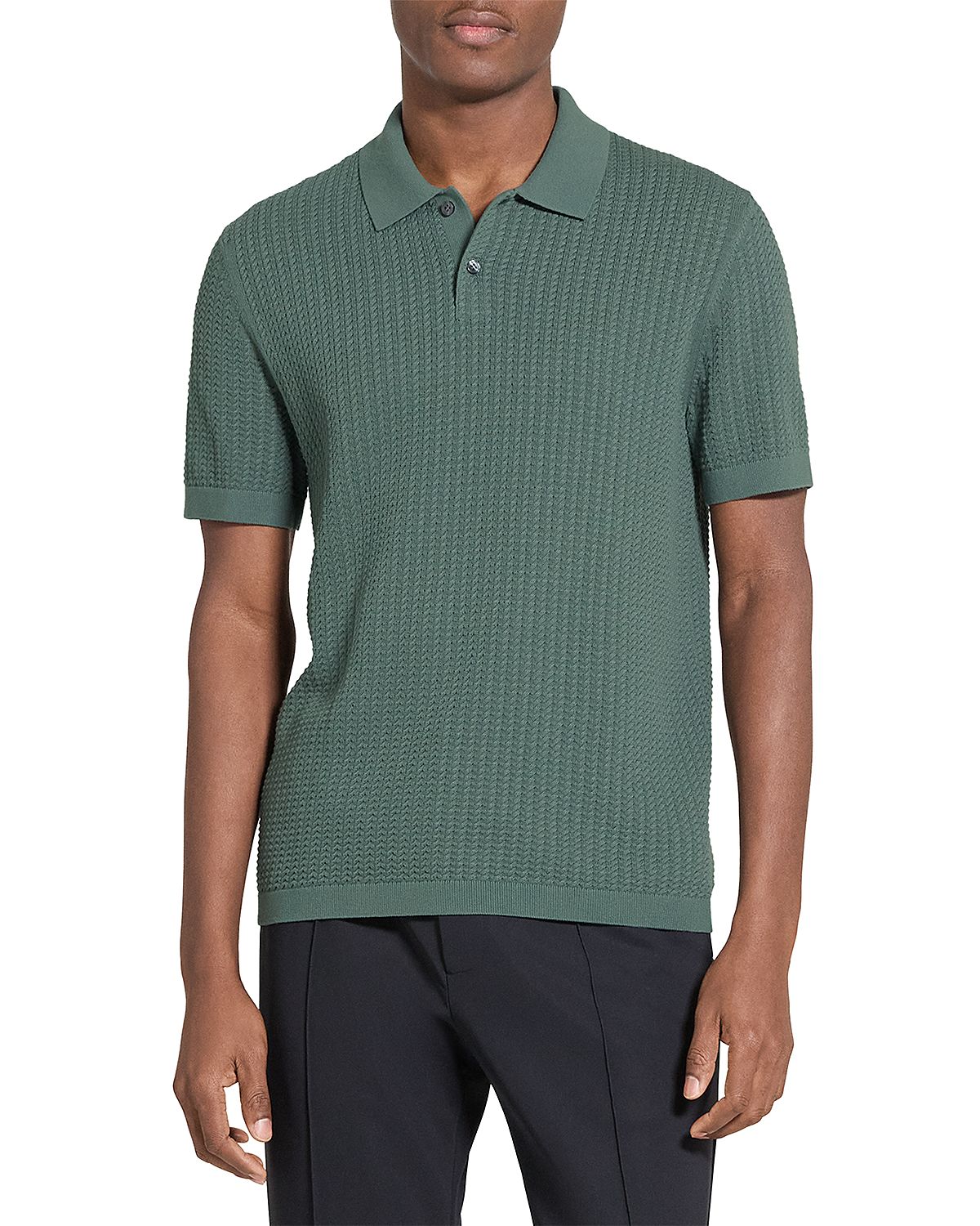 Theory Short Sleeve Cable Knit Polo