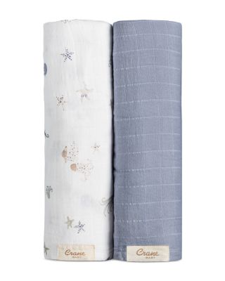 Cove Newborn Swaddle Blanket in Sea Life, Pack of 2
