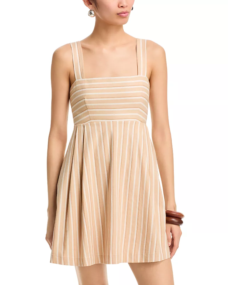 French Connection Aspen Striped Babydoll Mini Dress