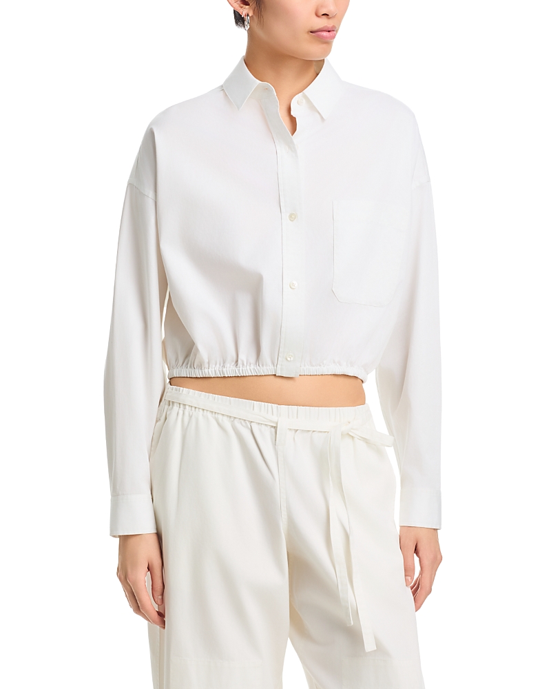 Atm Cinched Hem Cropped Shirt