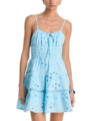 Tie Eyelet Mini Dress - Exclusive