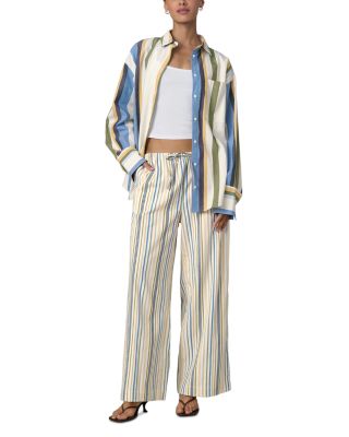 The Stripe Boyfriend Button Up Shirt & The Stripe Lounge Pants