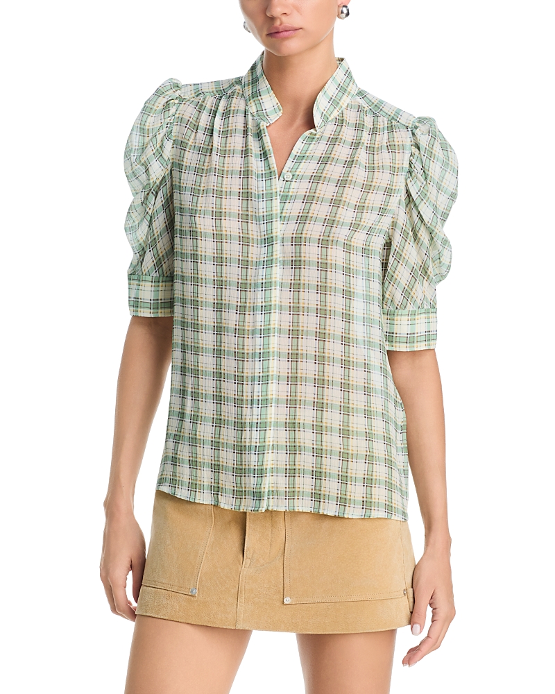 Frame The Gillian Silk Puffed Sleeve Blouse