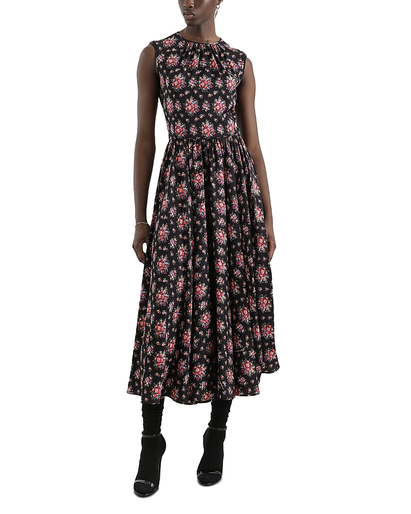 Dolce & Gabbana Flower Bouquet Print Charmeuse Dress