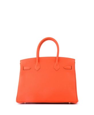 Birkin 30 Handbag Orange Togo with Palladium Hardware
