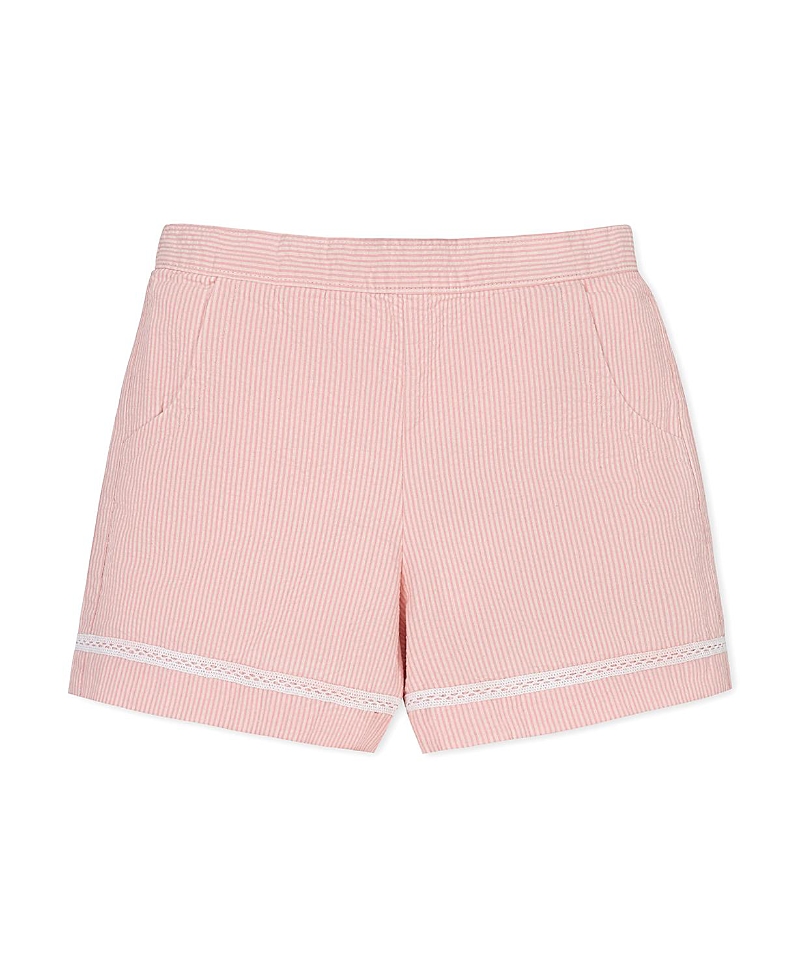 Hope & Henry Girls' Organic Seersucker Pull-On Short - Little Kid, Big Kid