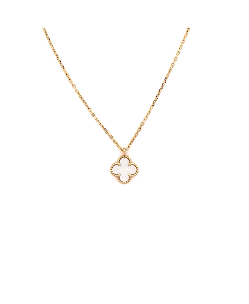 Pre-Owned Van Cleef & Arpels Sweet Alhambra Pendant Necklace 18K Gold and Mother of Pearl, 15.75