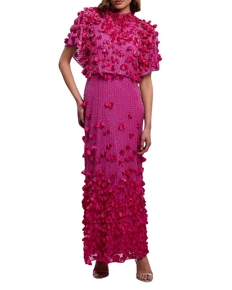 Karen Millen Crystal Applique Angel Sleeve Maxi Dress