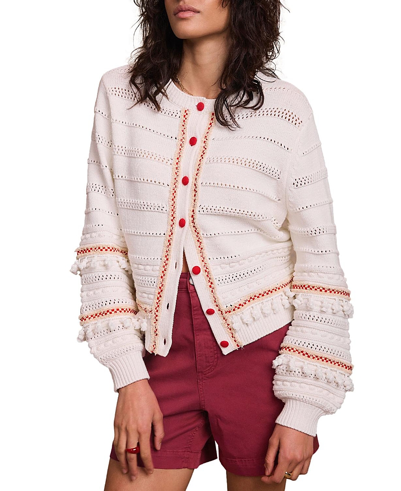 Mint Velvet Women's Cotton Blend Tassel Cardigan