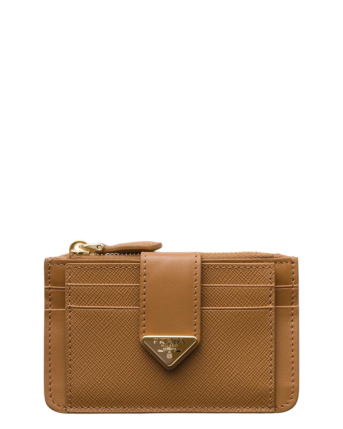 Prada Saffiano And Smooth Leather Card Holder