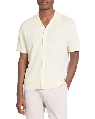 Theory Camp Collar Shirt in Cotton Tech Twist