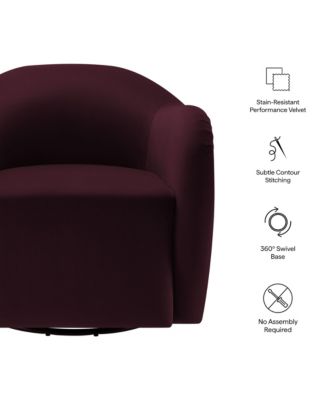 Compose Performance Velvet Swivel Armchair