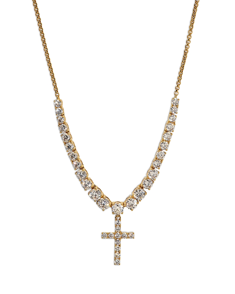 Nadri Astrid Cubic Zirconia Cross Statement Necklace, 15