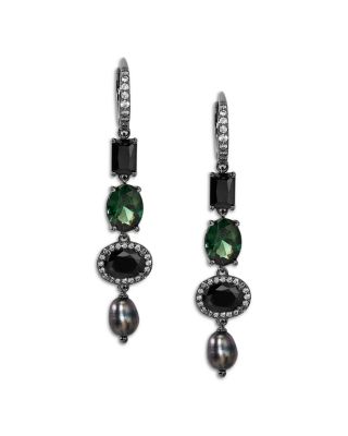 Maiden Cubic Zirconia & Cultured Freshwater Pearl Linear Earrings