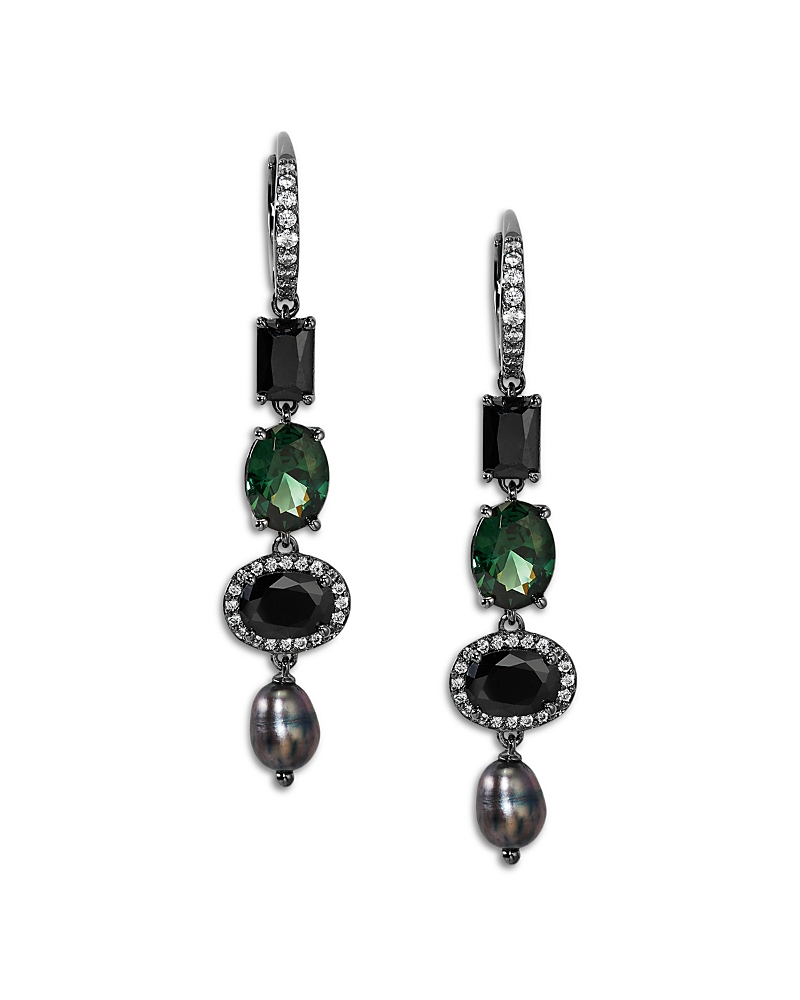Nadri Maiden Cubic Zirconia & Cultured Freshwater Pearl Linear Earrings