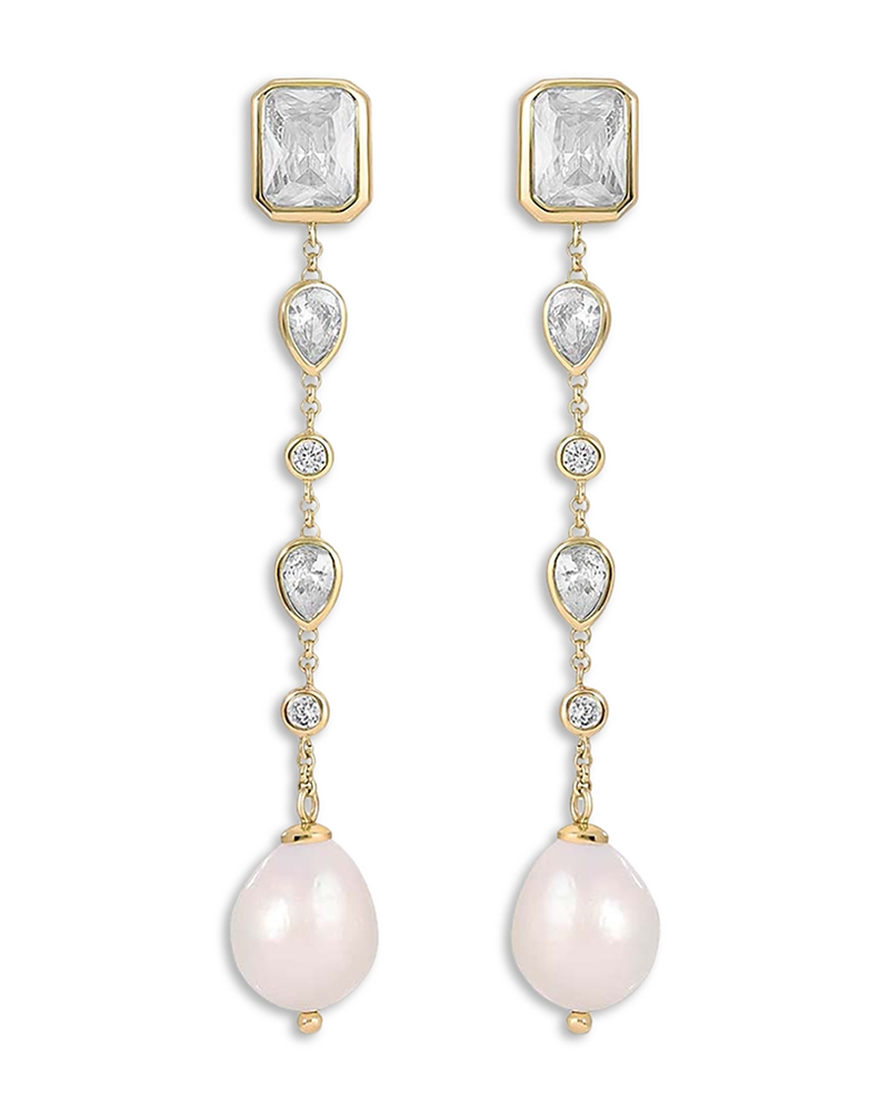 Ettika Gleaming Gem Linear Drop Earrings