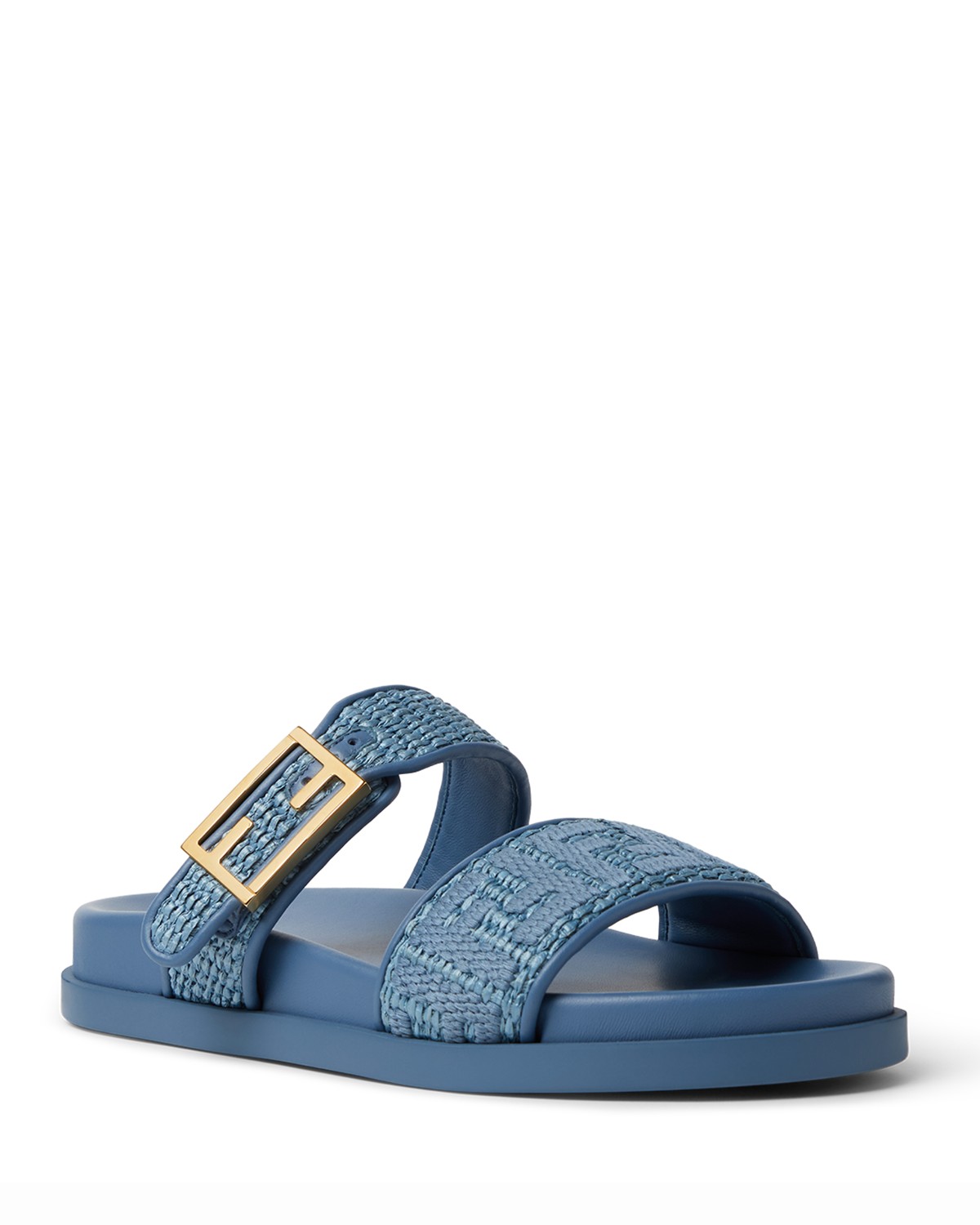 Fendi Denim Buckle Slides