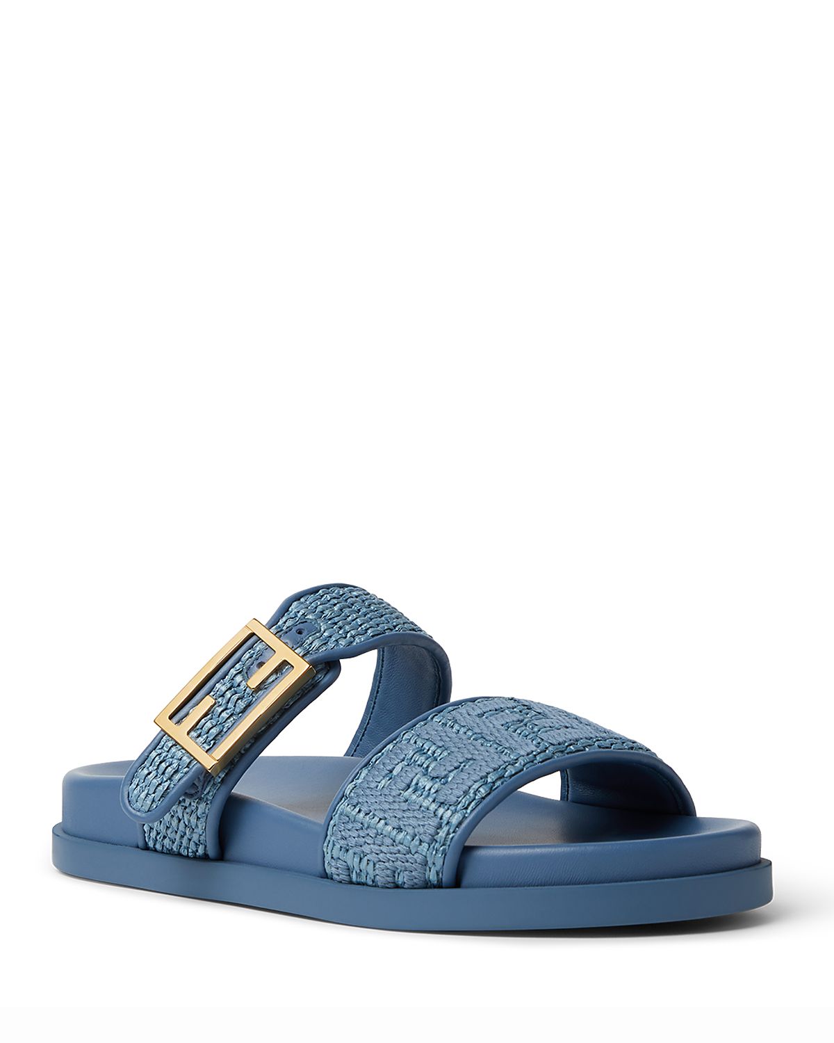 Fendi Women's Denim Buckle Slides