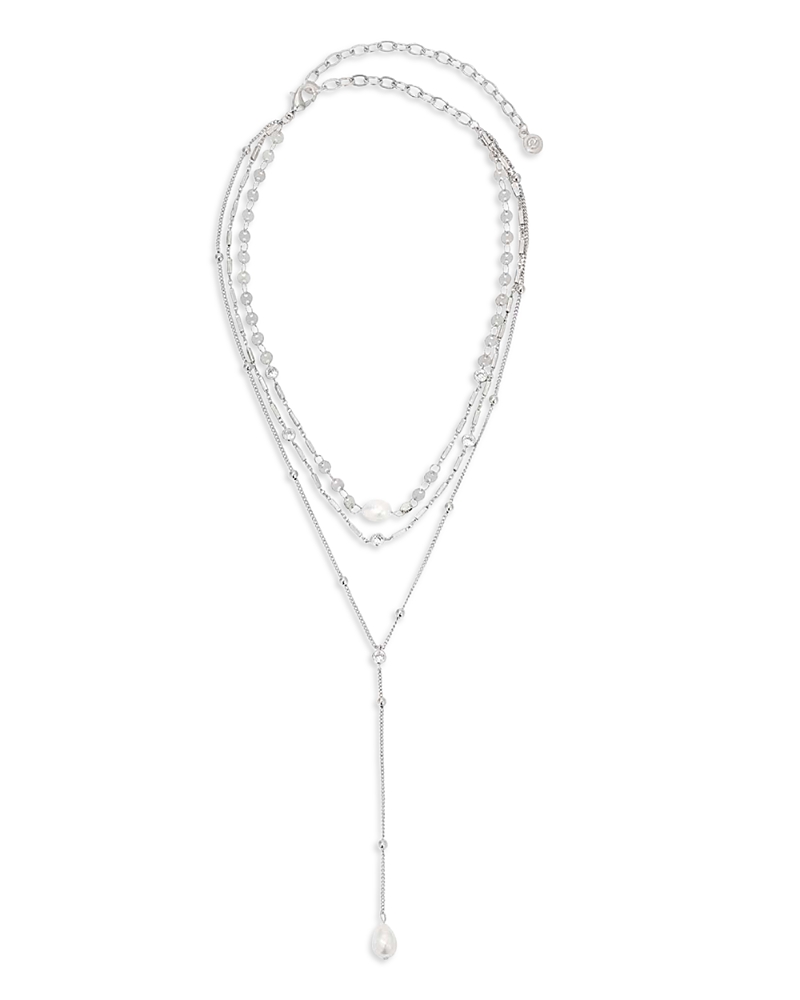 Ettika Forever Falling Cultured Freshwater Pearl Layered Lariat Necklace, 11-16 · OS