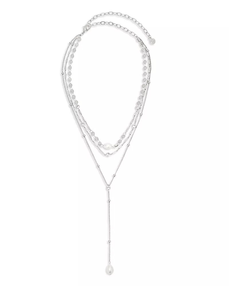 Ettika Forever Falling Cultured Freshwater Pearl Layered Lariat Necklace, 11