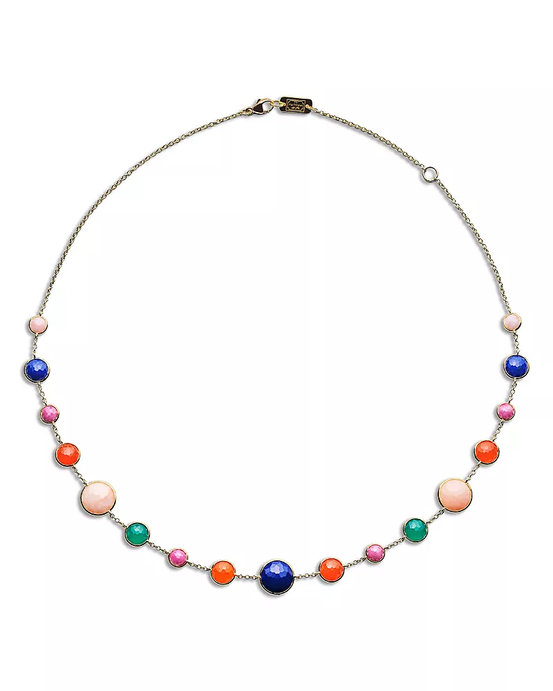 Ippolita 18K Yellow Gold Lollipop Multi Gemstone Lollitini Festa Station Necklace, 18