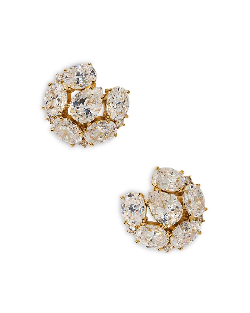 Nadri Mojito Crystal Button Earrings