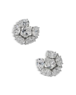 Nadri Mojito Crystal Button Earrings