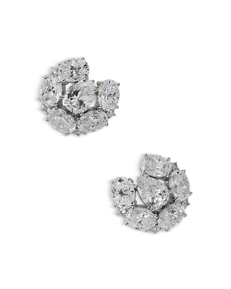 Nadri Mojito Crystal Button Earrings