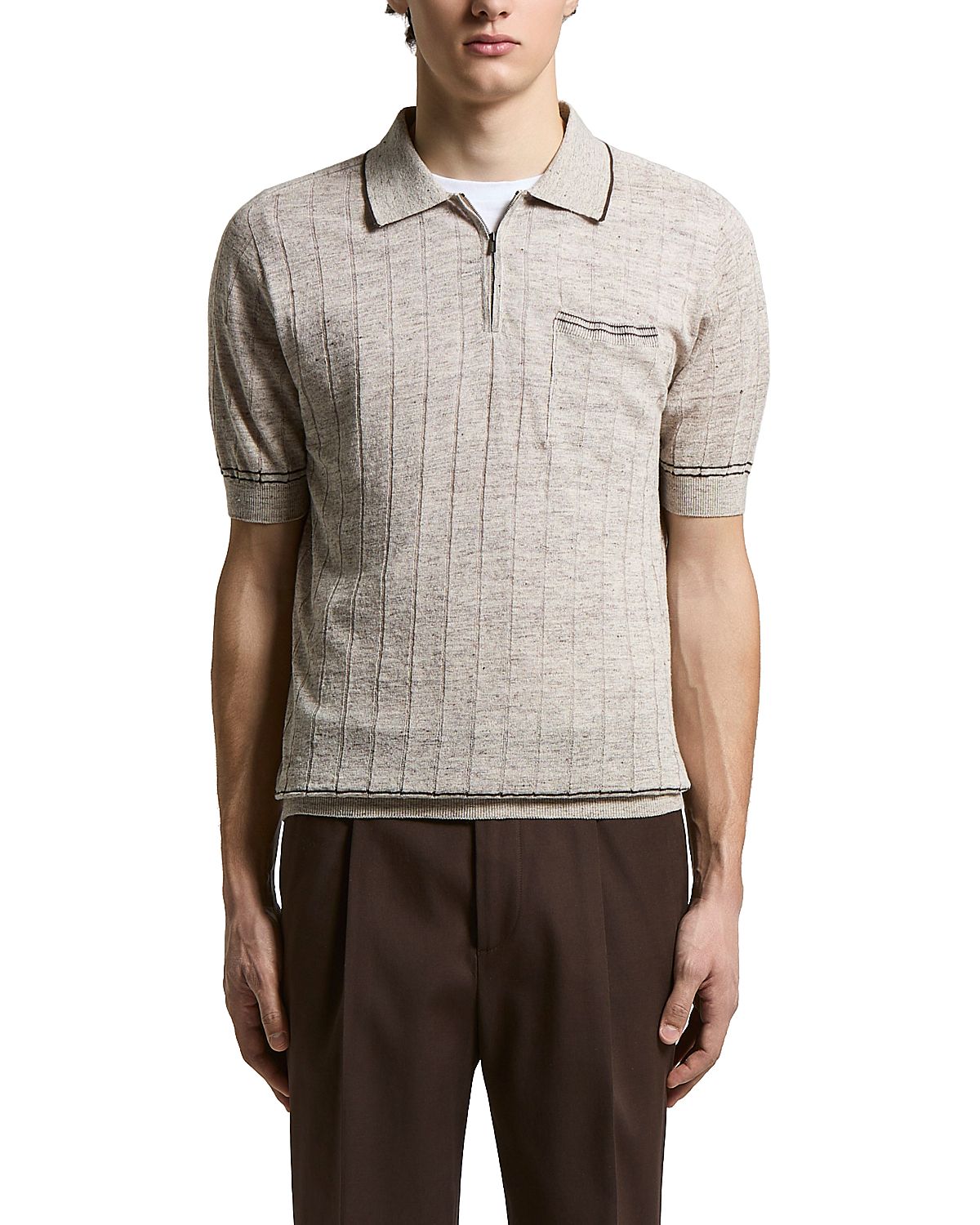 Peserico Linen & Cotton Melange Polo Shirt