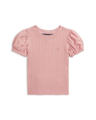 Girls' Pointelle Knit Cotton Boxy Tee - Little Kid