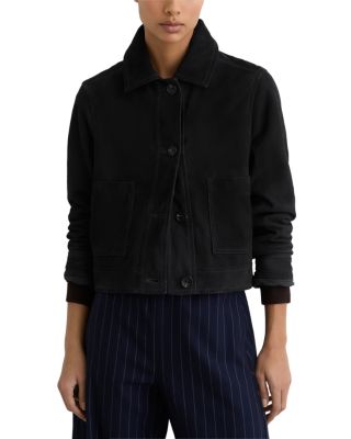 Petites Sonny Suede Trucker Jacket