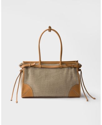  Bonnie Linen And Leather Tote Bag