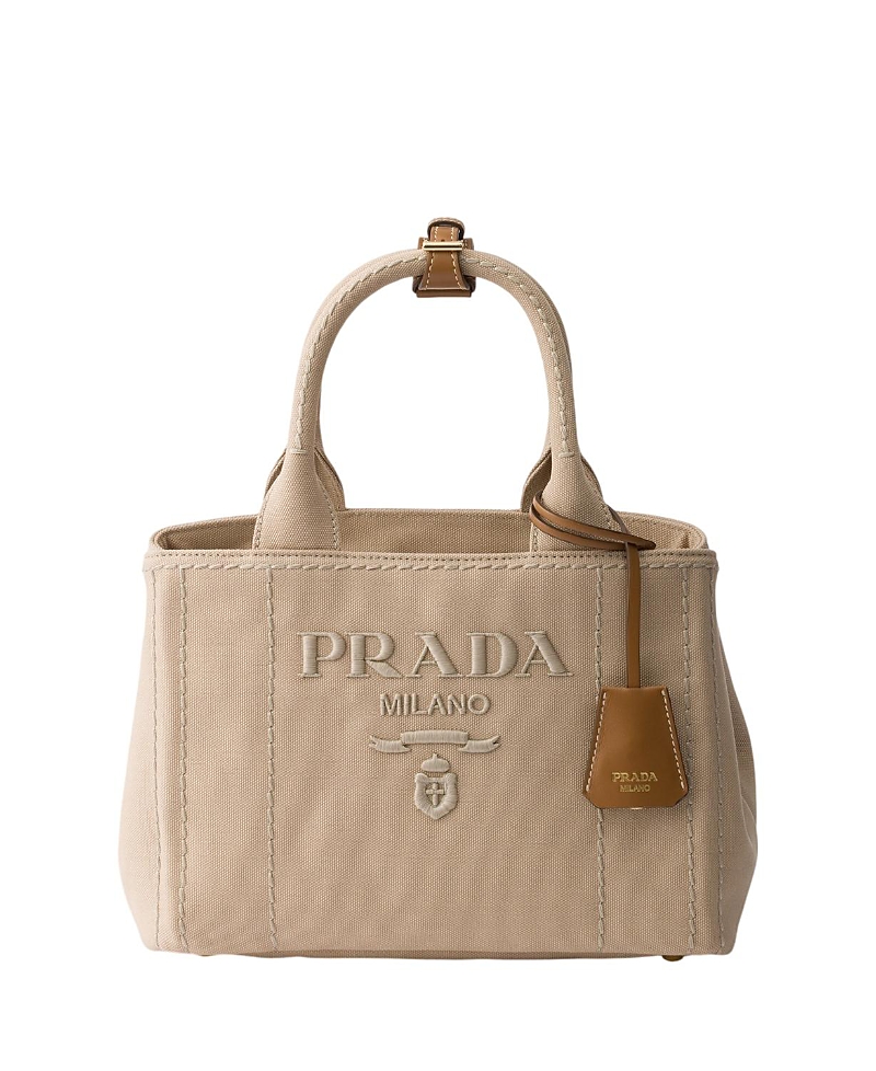 Prada Jardiniere Small Cotton Canvas Handbag