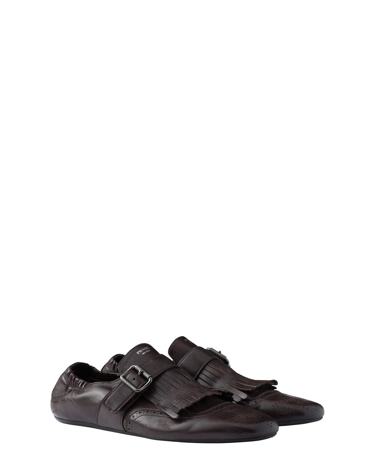 Prada Men's Shuffle Fringed Monk Strap Shoes