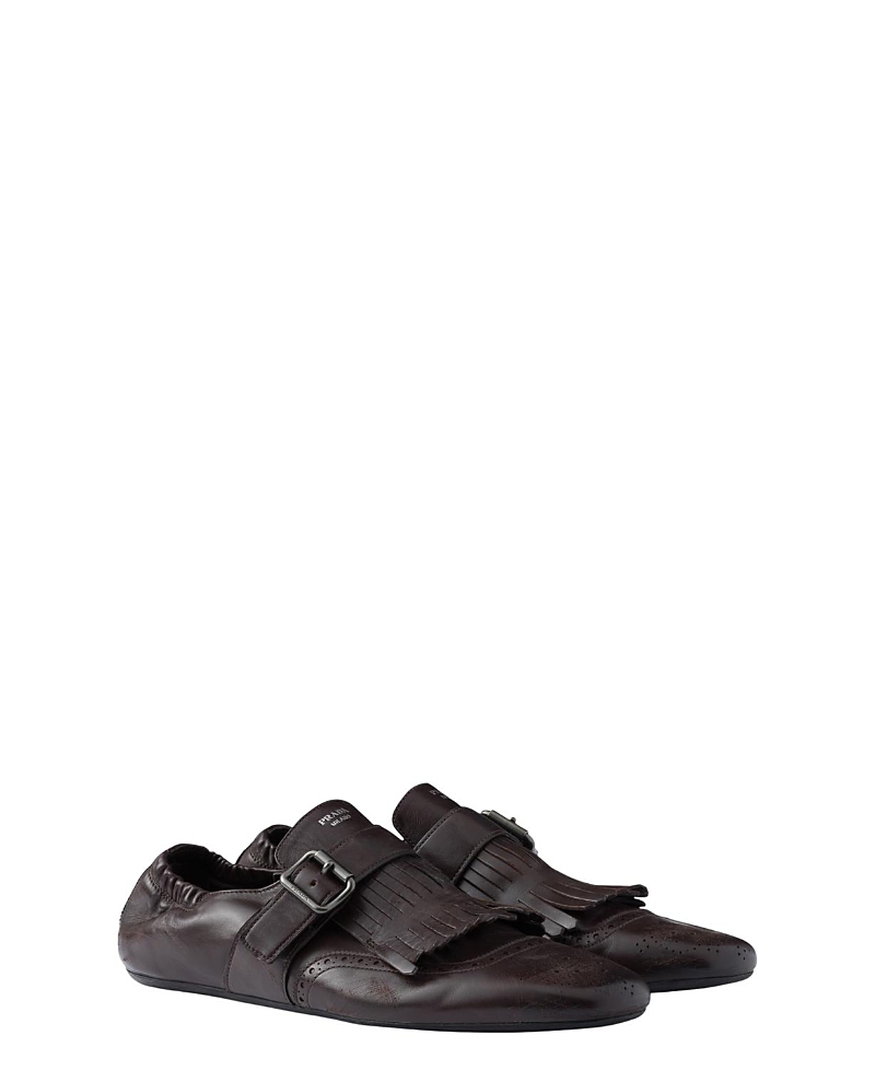 Prada Men's Shuffle Fringed Monk Strap Shoes