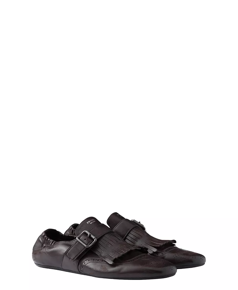Prada Men's Shuffle Fringed Monk Strap Shoes