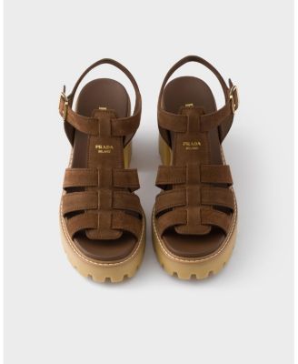  Women's High-Heeled Suede Platform Sandals