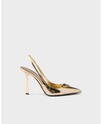  Women's Metallic Leather Slingback Pumps