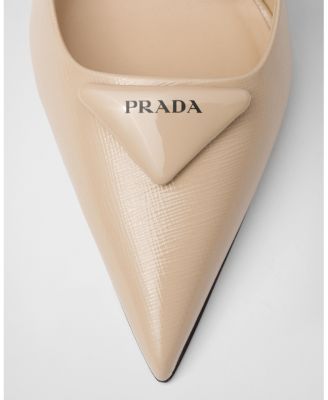  Women's Saffiano Patent Leather Slingback Pumps