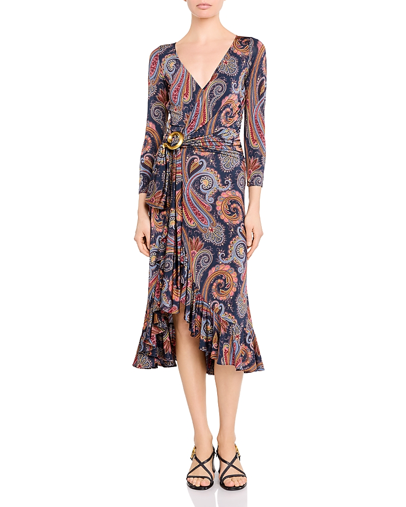 Etro Paisley 3/4 Sleeve Midi Dress