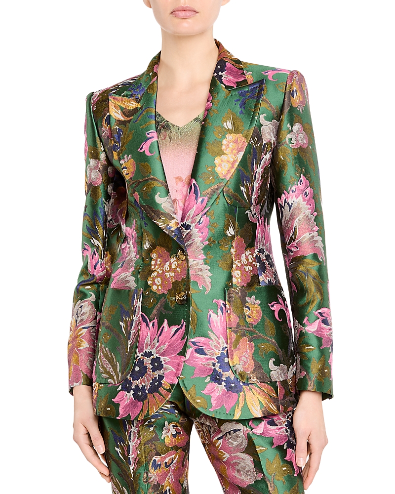 Etro Floral Peak Lapel Fitted Jacket