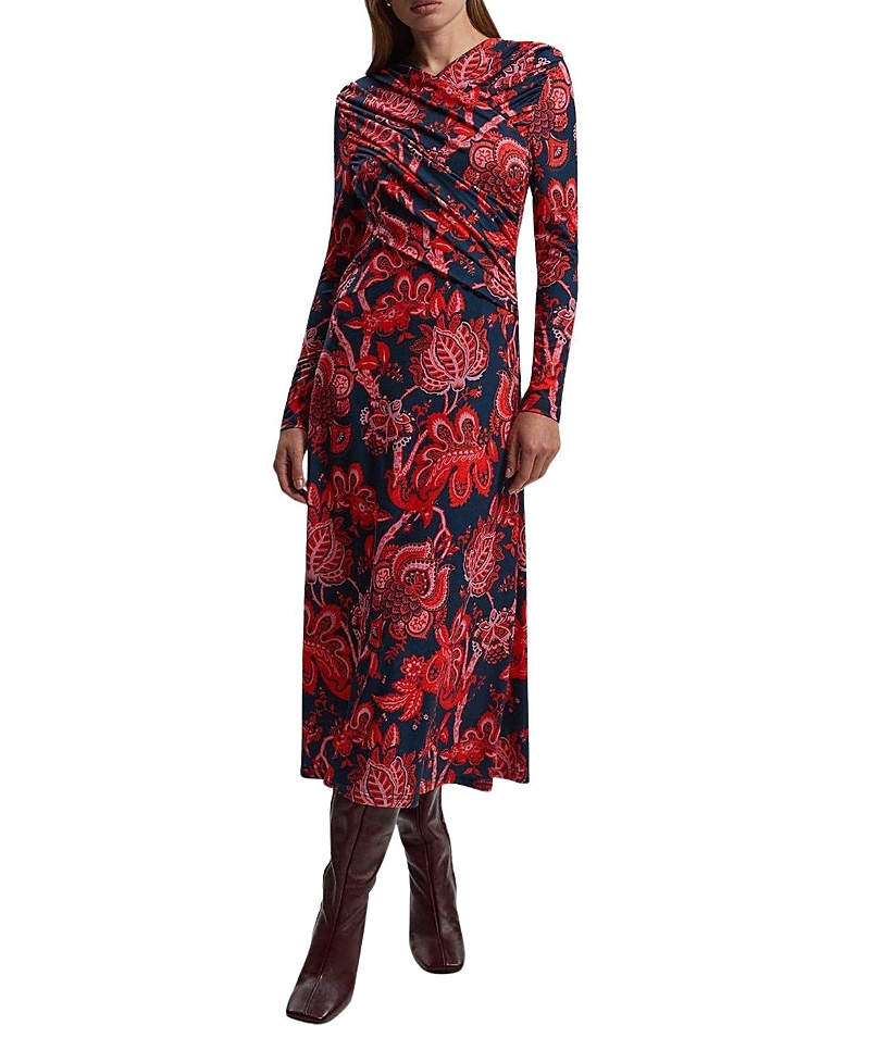 Karen Millen Paisley Jersey Crepe Twist Maxi Dress