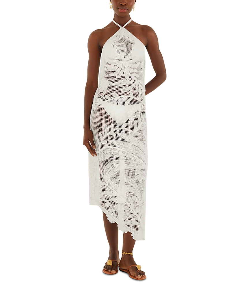 Farm Rio Cotton Crochet Midi Dress Swim Cover-Up