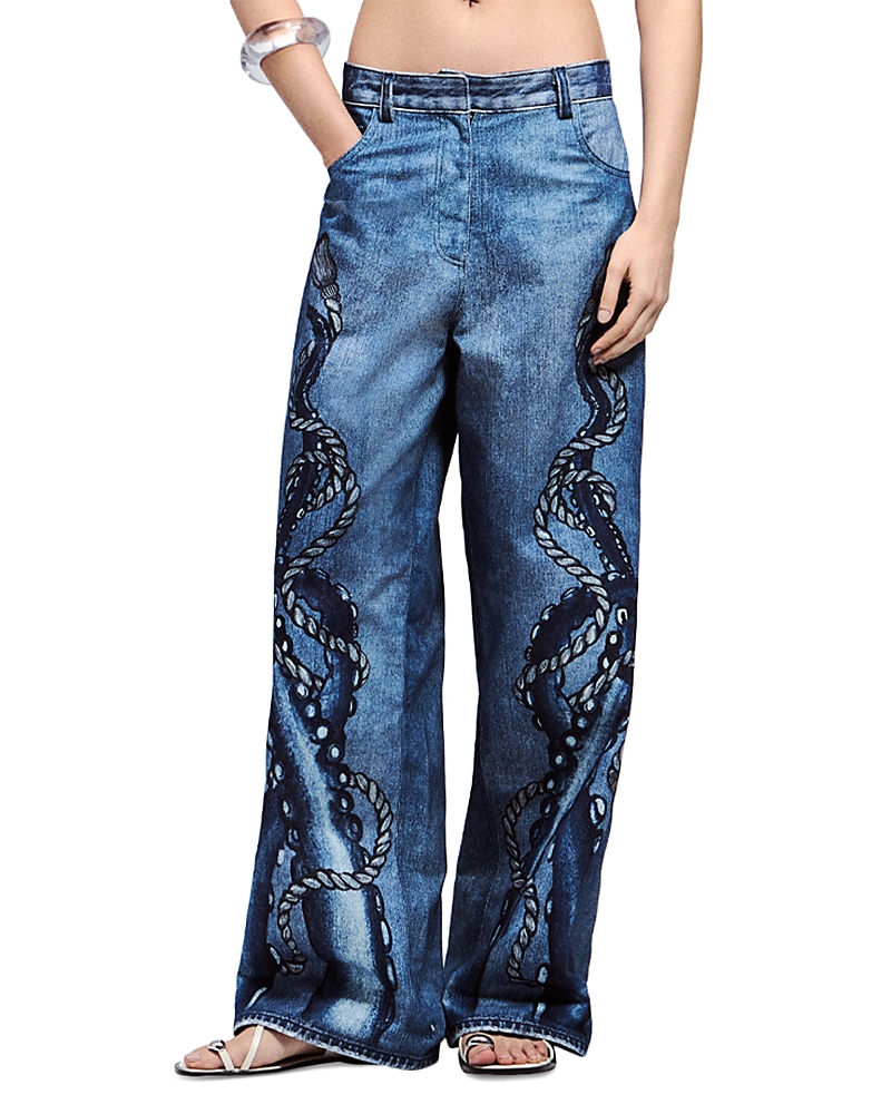 yukio High Rise Wide Leg Jeans in Octopus