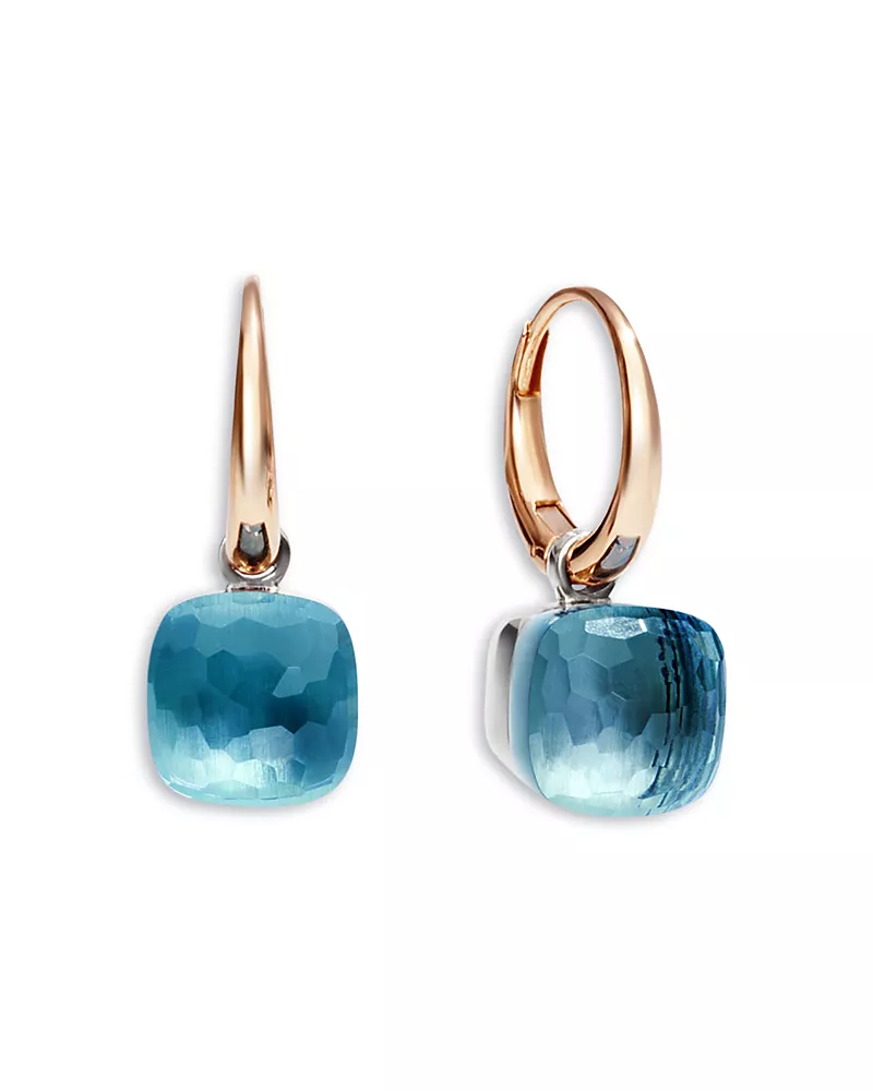 Pomellato 18K Yellow Gold Nude Sky Blue Topaz Drop Earrings