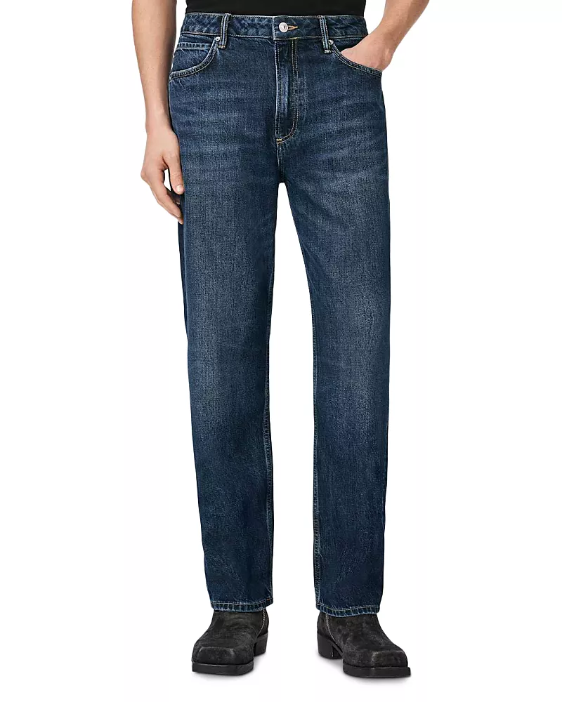 Allsaints Reid Straight Fit Jeans in Dark Indigo