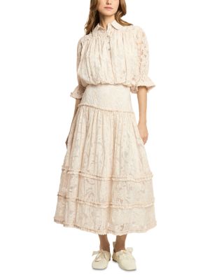 Cazi Puff Sleeve Top & Suki Drop Waist Skirt