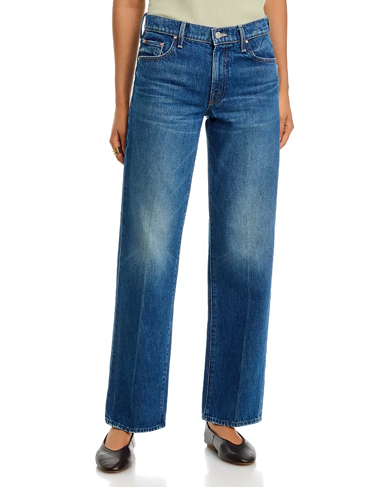 Mother The Rambler Skimp Mid Rise Straight Jeans in Call Me Wild