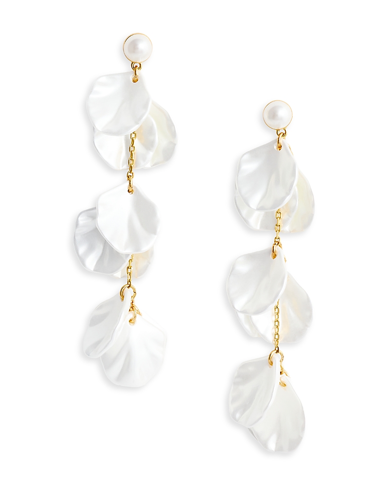 Self-Portrait Imitation Pearl Petal Tiered Earrings